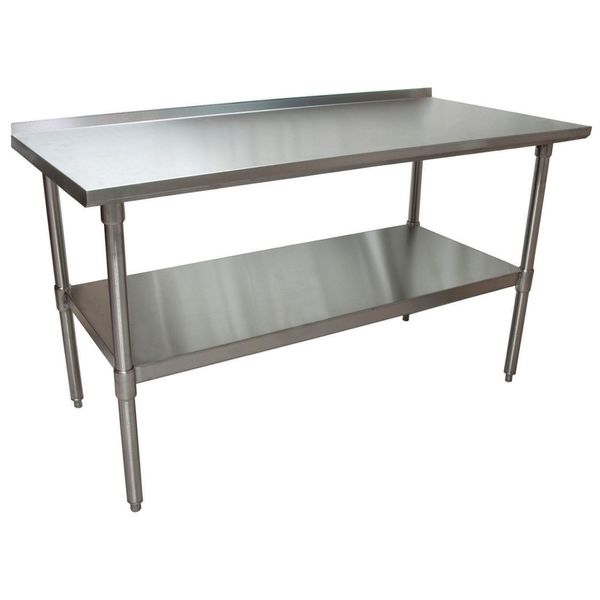 Bk Resources Work Table Stainless Steel Undershelf, Plastic feet 1.5" Riser 60"x30" SVTR-6030